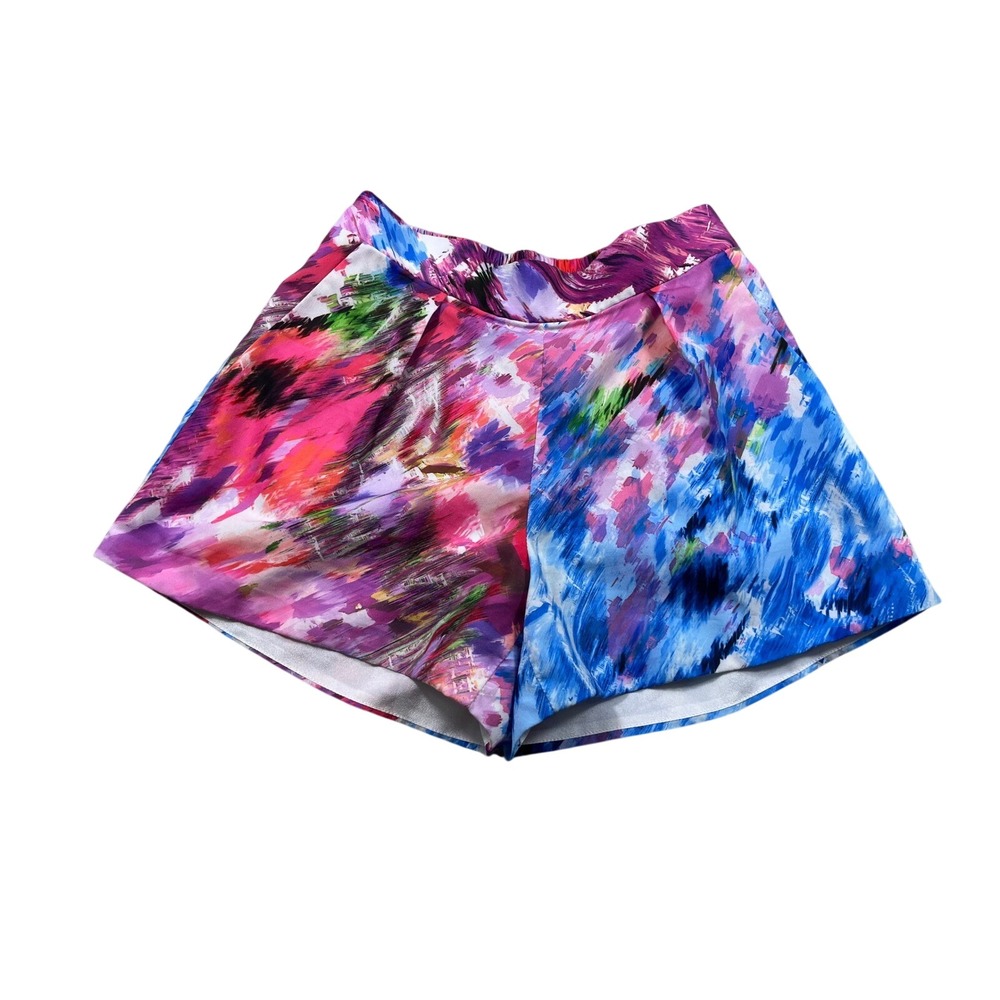 Askari Abstract Print Shorts Pink Blue Watercolor‎ Pull On Size XS
